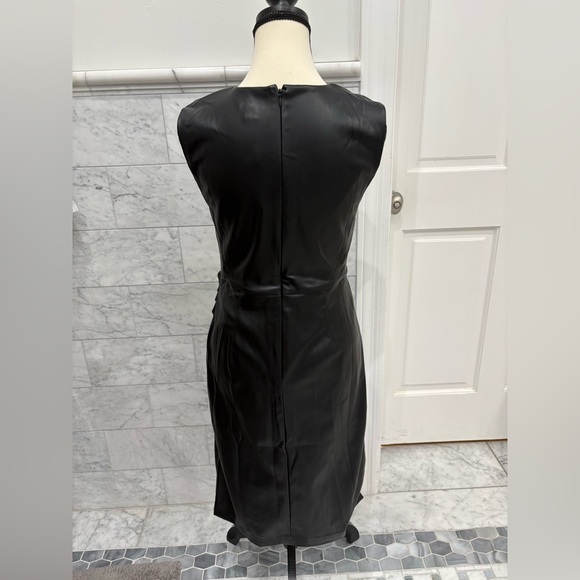 NWT Ann Taylor Petite Faux Leather Sheath Dress - Picture 3 of 4
